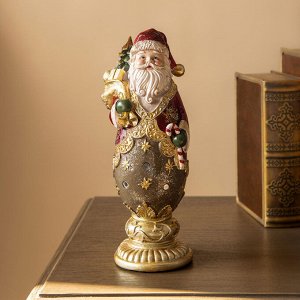 Интерьерная фигурка Дед Мороз, полистоун, 24 см (11,5×8,5 см) – праздничный декор для дома