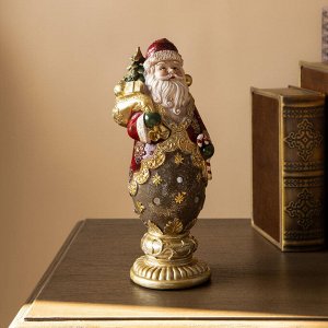 Интерьерная фигурка Дед Мороз, полистоун, 24 см (11,5×8,5 см) – праздничный декор для дома