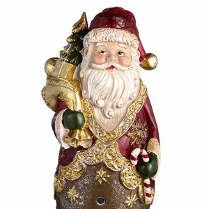 Интерьерная фигурка Дед Мороз, полистоун, 24 см (11,5×8,5 см) – праздничный декор для дома