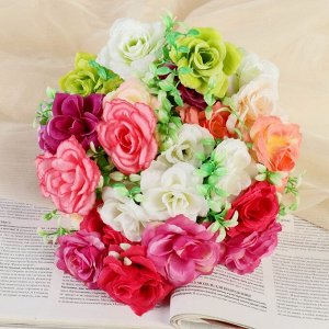Букет "Розы двуцветные" 26 см, микс