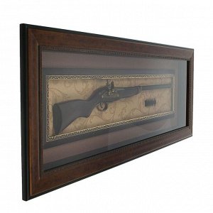 Ружье в раме, багет классика, охотничье, пули, 46х122 см