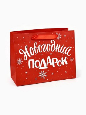 Пакет подарочный ламинированный «Новогодний подарок», MS 23 х 18 х 10 см