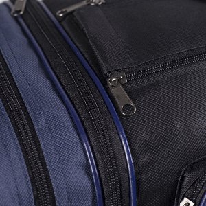 Сумка спортивная, отдел на молнии, 3 наружных кармана, цвет чёрный/синий