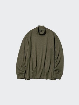 UNIQLO - флисовый свитшот с мок-воротником - 03 GRAY