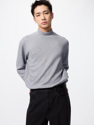 UNIQLO - флисовый свитшот с мок-воротником - 03 GRAY