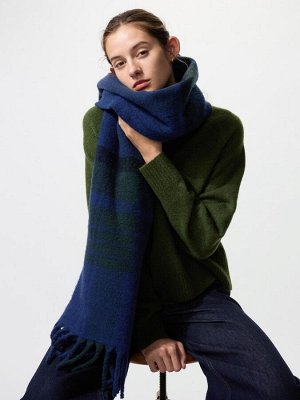 UNIQLO - уютный шарф из пряжи суфле - 39 DARKBROWN