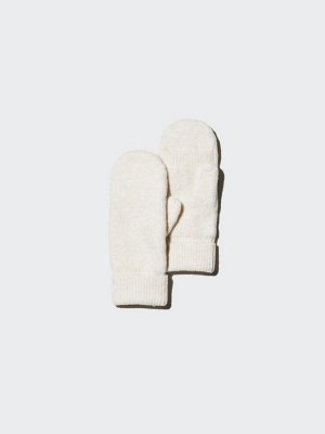 UNIQLO - теплые варежки из пряжи-суфле - 01 OFFWHITE