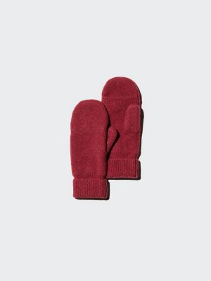 UNIQLO - теплые варежки из пряжи-суфле - 17 RED