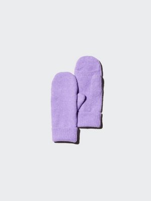UNIQLO - теплые варежки из пряжи-суфле - 72 PURPLE