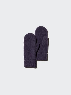 UNIQLO - теплые варежки из пряжи-суфле - 79 DARKPURPLE