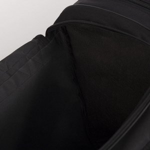 Сумка спортивная, 3 отдела на молнии, наружный карман, длинный ремень, цвет чёрный