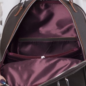 Рюкзак молодёжный, 2 отдела на молниях, 2 наружных кармана, цвет коричневый