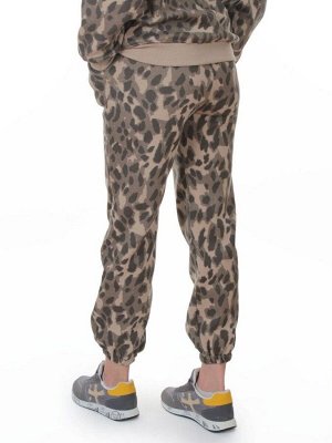 869-3 BEIGE/LEOPARD Костюм спортивный зимний женский (95% хлопок, 5% полиэстер)