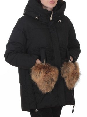 8809 BLACK Куртка зимняя женская (200 гр. холлофайбер)
