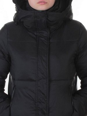 3068 BLACK Пальто пуховое женское с внутренним жилетом (утиный пух)