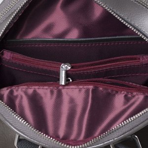 Рюкзак молодёжный, 2 отдела на молниях, 2 наружных кармана, цвет бронза