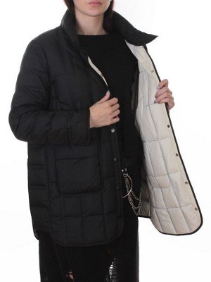 H24-328 BLACK Куртка пуховая облегченная женская (белый утиный пух)
