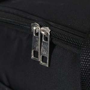 Сумка-термо, отдел на молнии, 2 наружных кармана, регулируемый ремень, цвет чёрный
