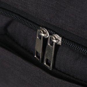 Сумка-термо, 2 отдела на молниях, наружный карман, регулируемый ремень, цвет чёрный