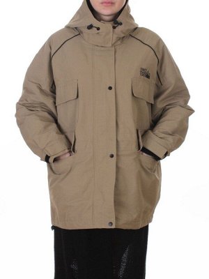3092 BEIGE/GREEN Куртка демисезонная женская (100 гр. холлофайбер)