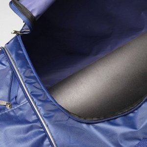 Сумка дорожная, отдел на молнии, 3 наружных кармана, длинный ремень, цвет синий