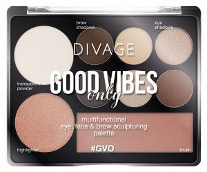 Divage Палетка Для Лица Корректирующая Face Palette Gvo Ж Товар №01 (хайлайтер №01, румяна №01, тени д.бров.№№01,02, тени д.век №№01,02,03,04, пудра ф