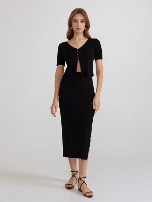 Юбка женская в рубчик black