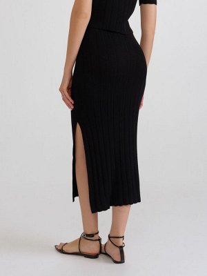 Юбка женская в рубчик black