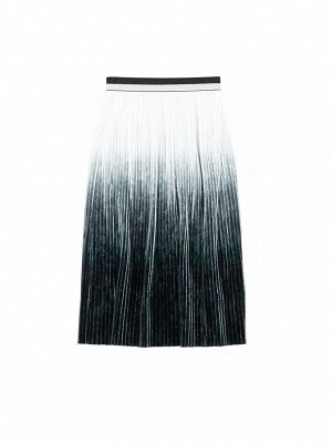 Велюровая юбка с плиссировкой и эффектом градиента black gradient
