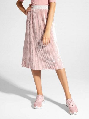 Велюровая юбка с плиссировкой dusty rose