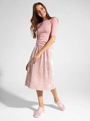 Велюровая юбка с плиссировкой dusty rose