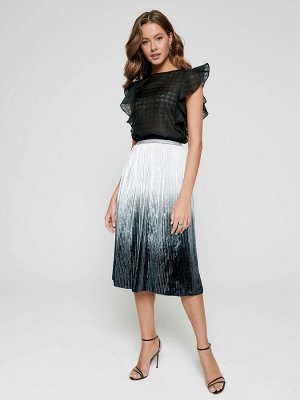 Велюровая юбка с плиссировкой и эффектом градиента black gradient