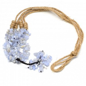 Подвесная корзинка из агата голубого (сапфирин) для Шара, 47см