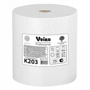 Полотенца бумажные рулонные 150 м, VEIRO (Система H1) COMFORT, 2-слойные, белые, КОМПЛЕКТ 6 рулонов, K203