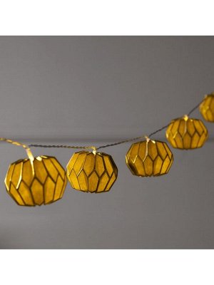 Гирлянда «Нить» 2 м с насадками «Серый фонарик», IP20, прозрачная нить, 10 LED, батарейки AAх2 (нет в комплекте), свечение тёплое белое