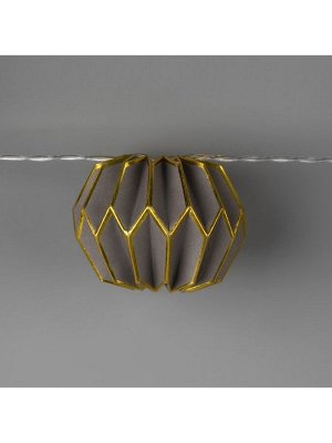 Гирлянда «Нить» 2 м с насадками «Серый фонарик», IP20, прозрачная нить, 10 LED, батарейки AAх2 (нет в комплекте), свечение тёплое белое