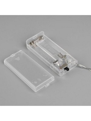 Гирлянда «Нить» 2 м с насадками «Синий фонарик», IP20, прозрачная нить, 10 LED, батарейки AAx2 (нет в комплекте), свечение тёплое белое