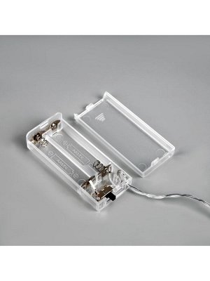 Гирлянда «Нить» 2.5 м с насадками «Листочек», IP20, прозрачная нить, 10 LED, батарейки AAх2 (нет в комплекте), свечение тёплое белое