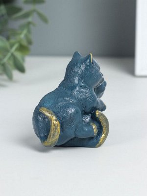 Фигурка гипс «Кошачья дружба», серо-голубой, 9x5.5x7 см