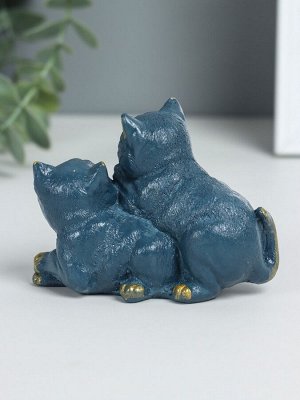 Фигурка гипс «Кошачья дружба», серо-голубой, 9x5.5x7 см