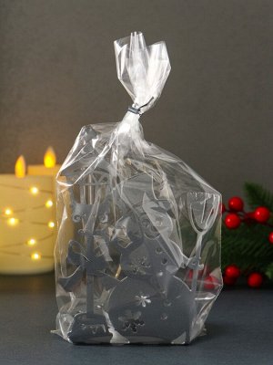 Подсвечник на 1 свечу «Снеговик новогодний», металл, серебряный, 10x7.5x15 см