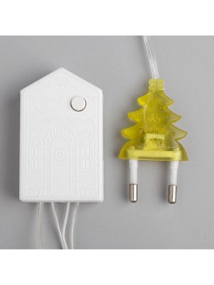 Гирлянда «Нить» 4 м с насадками «Колокольчик», IP20, прозрачная нить, 20 LED, свечение тёплое белое, 8 режимов, 220 В
