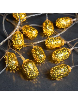 Гирлянда «Нить» 4 м с насадками «Фонарик», IP20, прозрачная нить, 20 LED, свечение тёплое белое, 8 режимов, 220 В