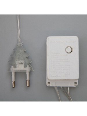 Гирлянда «Нить» 4 м с насадками «Фонарик», IP20, прозрачная нить, 20 LED, свечение тёплое белое, 8 режимов, 220 В