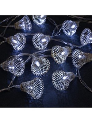 Гирлянда «Нить» 4 м с насадками «Колокольчик», IP20, прозрачная нить, 20 LED, свечение белое, 8 режимов, 220 В