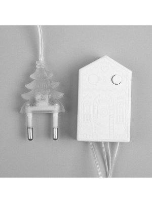 Гирлянда «Нить» 4 м с насадками «Колокольчик», IP20, прозрачная нить, 20 LED, свечение белое, 8 режимов, 220 В