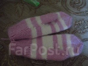 Женские варежки на зиму, натур. шерсть, на подарок