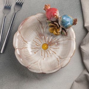 Блюдо сервировочное «Соловушки», 18?8 см, цвет бежевый