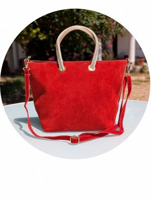 Итальянская сумка из натуральной кожи Ab.Z PELLE Mini Shopper (440) Rojo
