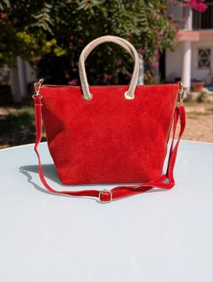 Итальянская сумка из натуральной кожи Ab.Z PELLE Mini Shopper (440) Rojo